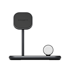 Cygnett MagDesk 15W 3-in-1 Magnetic Wireless Charger - Black