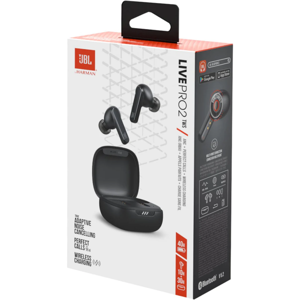 JBL Live Pro 2 TWS Noise Cancelling In Ear Earbuds - Black