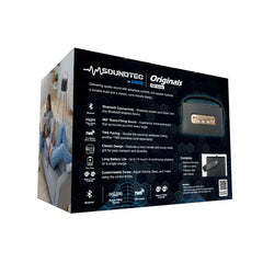 Laser SoundTec Retro Bluetooth Boombox Speaker w/ Carry Strep - Black