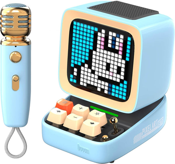 Divoom Ditoo-Mic Mini Karaoke Machine Pixel Art Bluetooth Speaker - Blue