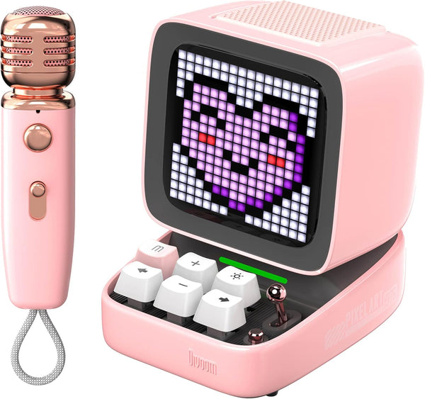 Divoom Ditoo-Mic Mini Karaoke Machine Pixel Art Bluetooth Speaker - Pink