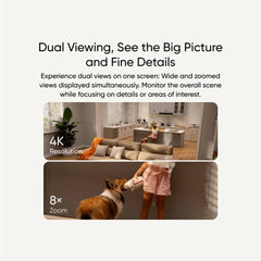 eufy Indoor Cam S350 4K Dual-Camera Pan-Tilt Security Camera - White