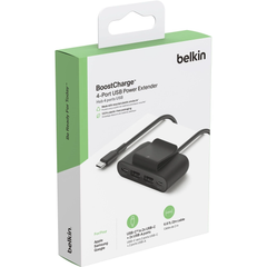 Belkin BoostUp Charge 4 Port USB Power Extender - Black