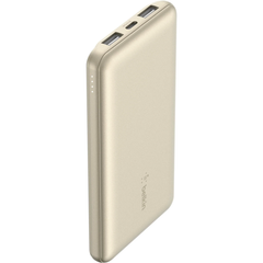 Belkin BoostUp Charge 10K 3 Port Power Bank with Cable - Gold