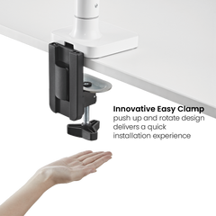 Brateck Designer Premium Single Monitor Arm with USB-A/USB-C Ports