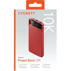 Cygnett ChargeUp Boost 4 10000mAh Power Bank - Red