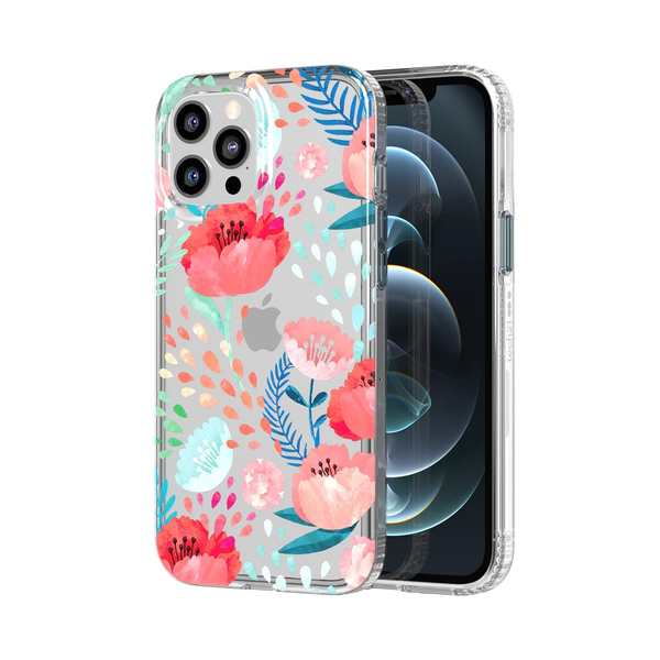 Tech 21 EvoArt Botanical Garden Case iPhone 12 Pro Max - Coral Red