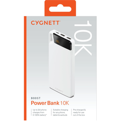 Cygnett ChargeUp Boost 4 10000mAh Power Bank - White