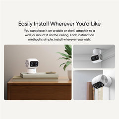 eufy Indoor Cam S350 4K Dual-Camera Pan-Tilt Security Camera - White