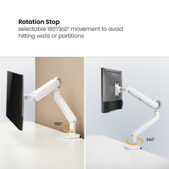 Brateck Designer Premium Single Monitor Arm with USB-A/USB-C Ports