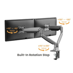 Brateck Dual Screen Monitor Arm with USB Ports 17