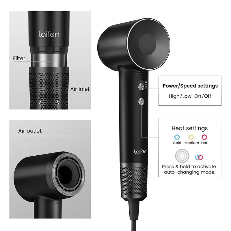 Laifen Swift Special High Speed Hair Dryer - Matte Black