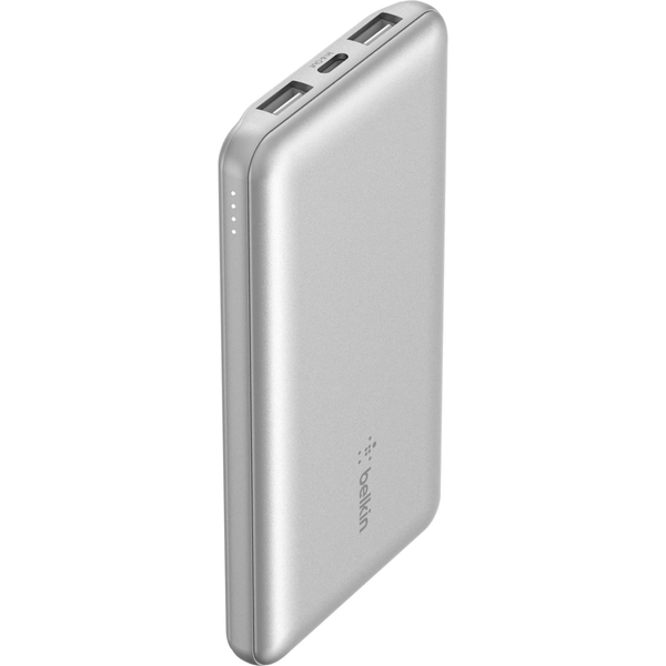 Belkin BoostUp Charge 10K 3 Port Power Bank with Cable - Silver