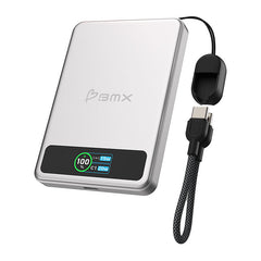 BMX SolidSafe 5K Magnetic Power Bank 5000mAh Qi2 15W - Silver
