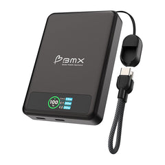 BMX SolidSafe 10K Magnetic Power Bank 10000mAh Qi2 15W - Black