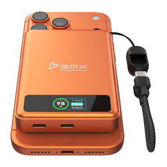 BMX SolidSafe 10K Magnetic Power Bank 10000mAh Qi2 15W - Orange