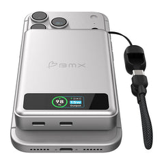 BMX SolidSafe 10K Magnetic Power Bank 10000mAh Qi2 15W - Silver
