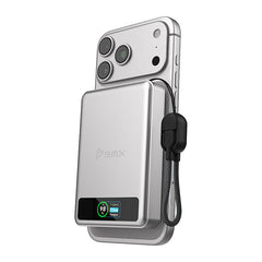 BMX SolidSafe 10K Magnetic Power Bank 10000mAh Qi2 15W - Silver