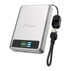 BMX SolidSafe 10K Magnetic Power Bank 10000mAh Qi2 15W - Silver