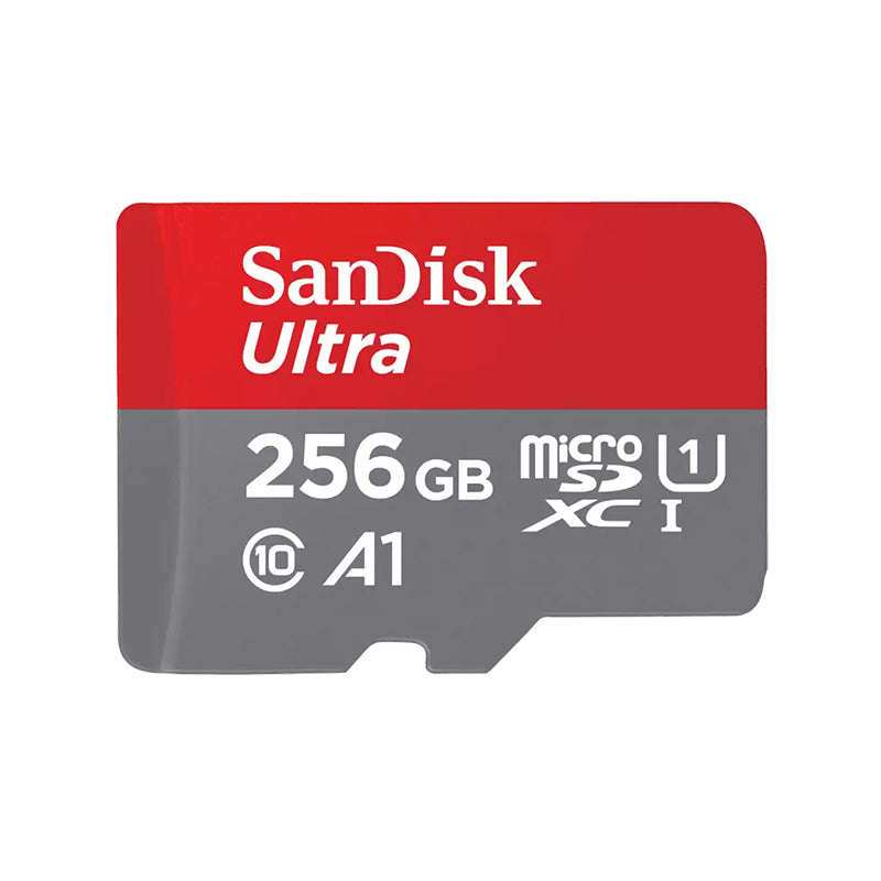 SanDisk Ultra 256GB microSD SDHC SDXC 150 MB/S MC Reader - Red/Grey
