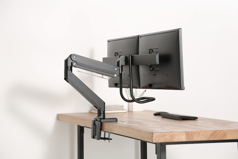 Brateck Heavy Duty Dual Monitor Arm 17"-32" Gas Spring - Black