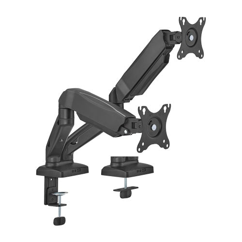 Brateck Dual Screen Spring Assisted Monitor Arm Fits 17" to 32"- Black