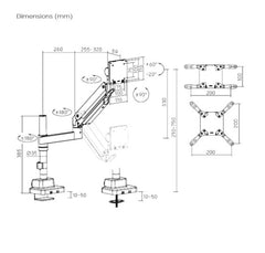 Brateck Heavy-Duty Pole Gas Spring Monitors Arm 24