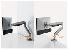 Brateck Single Screen Spring Monitor Arm w/ USB Ports 17