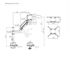 Brateck Future Proof Gas Spring Monitor Arm 24