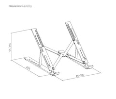Brateck Portable 6 Level Adjustable Alum Laptop Riser 11”-15” - Silver