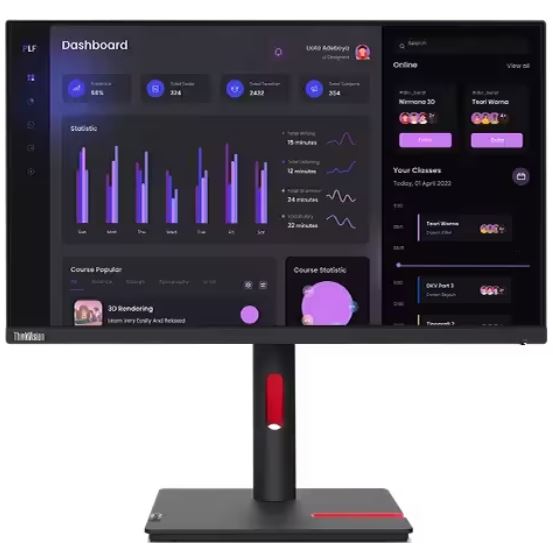 Lenovo Think Vision T24I-30 60Hz FHD Monitor 24" Anti-Glare - Black