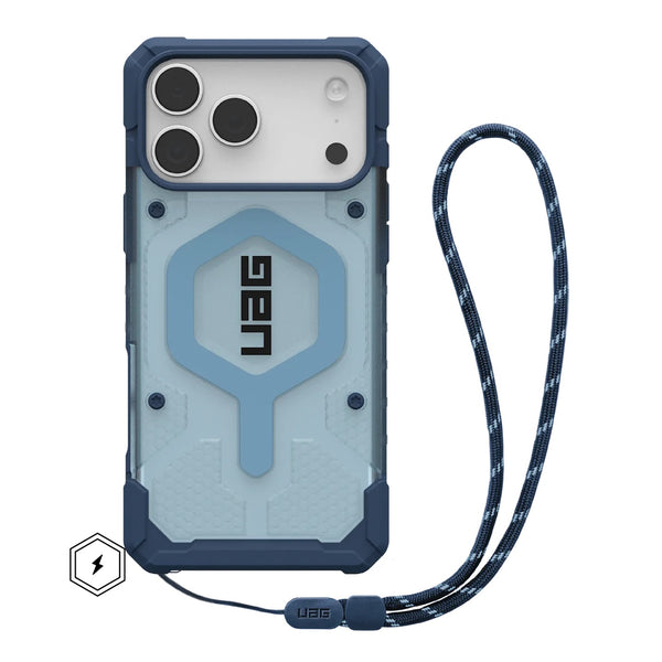 UAG Pathfinder Clear MagSafe Case For iPhone 17 Pro Max - Blue Lanyard
