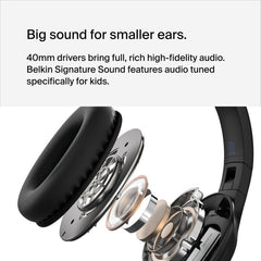 Belkin SoundForm Inspire Wireless Over-Ear Headset for Kids - Black