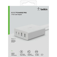 Belkin BoostCharge Pro 108W 4-Port GaN Wall Charger - White