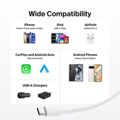 Belkin BoostCharge Pro Braided USB-C to USB-A Cable (1M) - Black