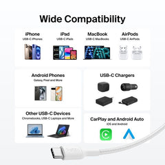 Belkin BoostCharge Pro Braided USB-C to USB-C Cable (3M) - White