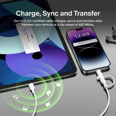 Belkin BoostCharge Pro 2-in-1 USB-C to USB-C/ Lightning (1.5M) - White