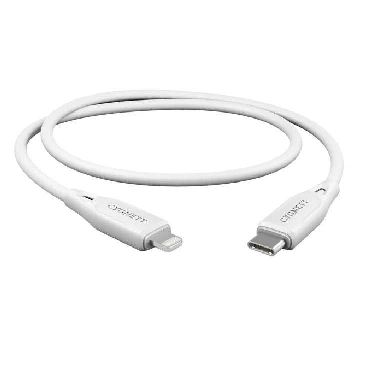 Cygnett Essentials Lightning to USB-C Cable 1m - White