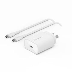 Belkin BoostCharge 25W USB-C Wall Charger w/ USB-C Cable (1M) - White