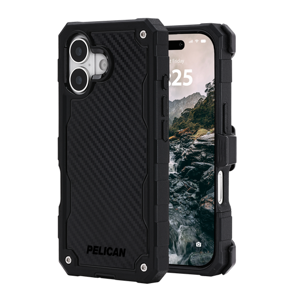 Pelican Shield MagSafe Case w/ Holster For iPhone 17 - Carbon Fiber