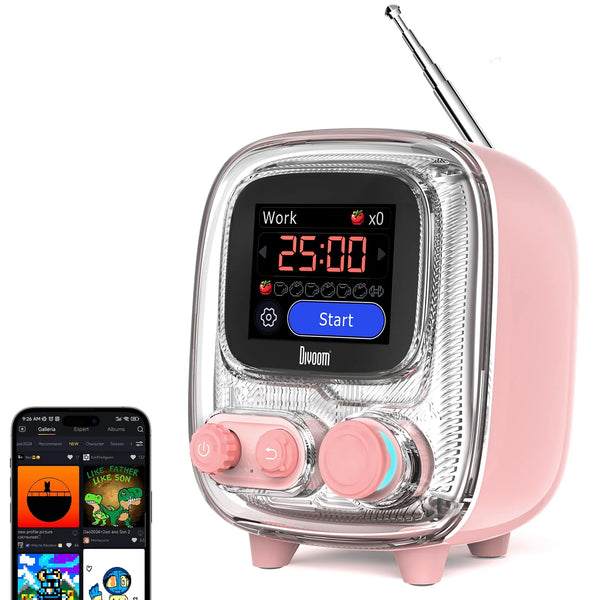 Divoom Tiivoo-2 Photo Album & Lyrics Speaker - Pink