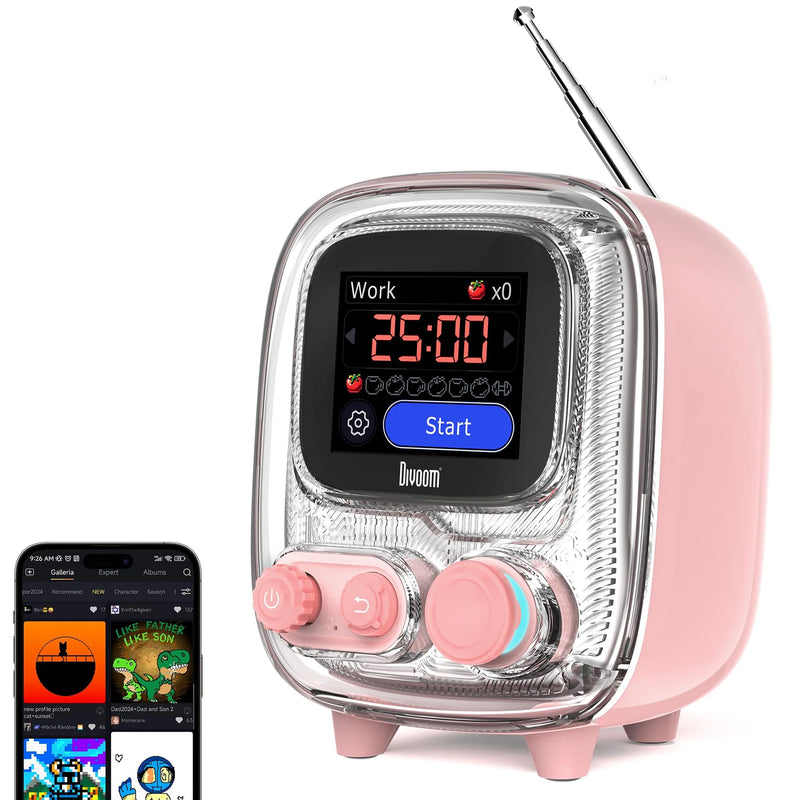 Divoom Tiivoo-2 Photo Album & Lyrics Speaker - Pink