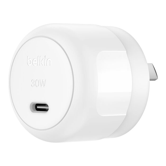 Belkin BoostCharge 30W PD 3.1 Wall Charger + USB-C to C Cable - White