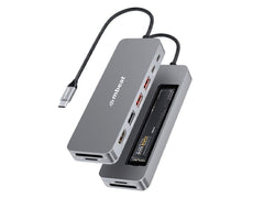 mbeat Elite 9-in-1 USB-C Multiport Hub w/ Built-in M.2 NVMe SSD - Grey