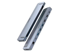 mbeat D12 Multi-Port Dual HDMI 4K/60Hz 100W USB-C PD Dock - Grey