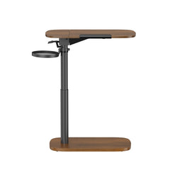 Brateck Height Adjustable Mobile Side Table Sit-Stand Desk – Walnut