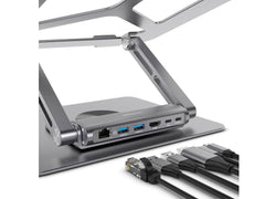 mbeat Stage S12 Rotating Laptop Stand with USB-C Dock - Space Grey