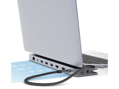 mbeat D12 Multi-Port Dual HDMI 4K/60Hz 100W USB-C PD Dock - Grey