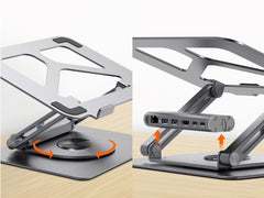 mbeat Stage S12 Rotating Laptop Stand with USB-C Dock - Space Grey