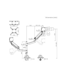 Brateck Super Heavy-Duty Dual Monitor Arm 24–57